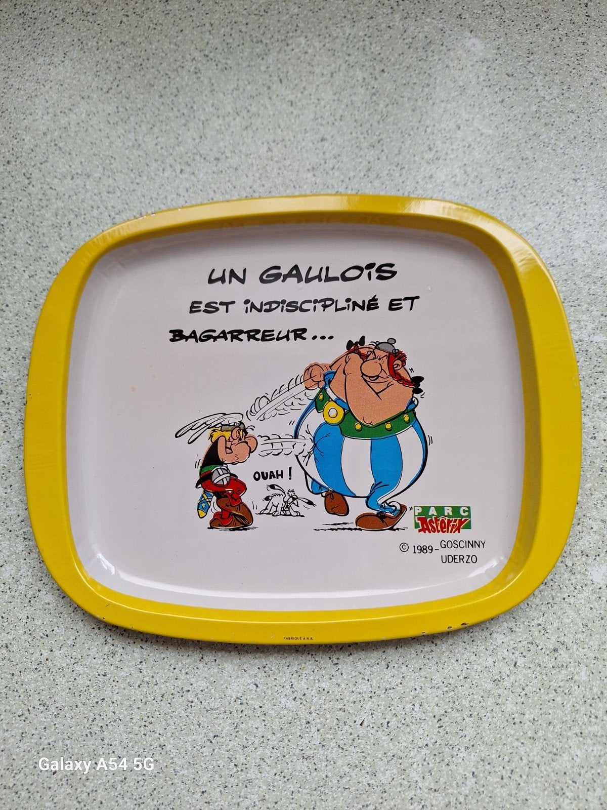 Asterix Obelix plateau Vintage Parc Asterix 1989!
