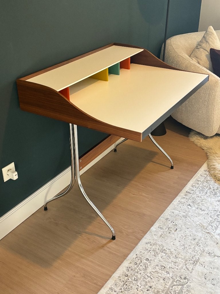 Authentic Home Desk - George Nelson, 1958 | Walnut, Ophalen, 72 cm, Met lades, Zo goed als nieuw