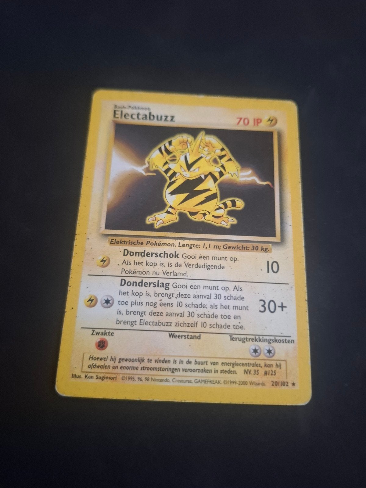 Electabuzz Pokémon Kaart 70 HP - Basis Pokémon, Ophalen of Verzenden