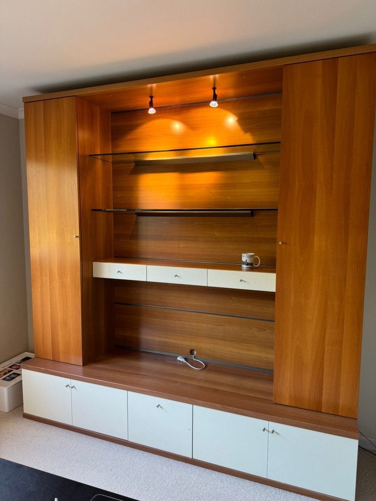 Meuble TV Bibliothèque, 200 cm ou plus, Cerisier, Comme neuf, Enlèvement