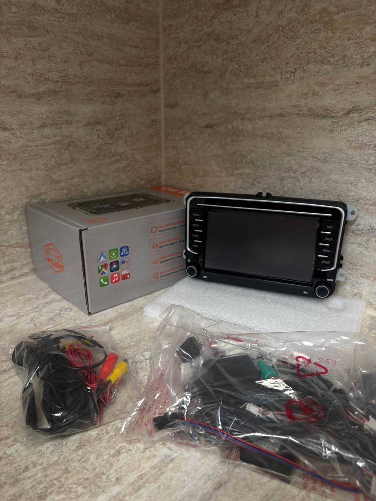 Carplay Android scherm VW SEAT SKODA, Auto diversen, Autoradio's, Ophalen, Nieuw