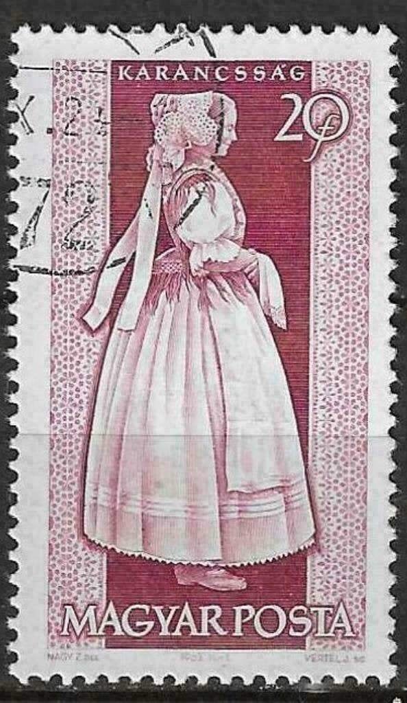 Hongrie 1963 - Yvert 1579 - Costumes et art (ST), Timbres & Monnaies, Timbres | Europe | Hongrie, Envoi, Affranchi