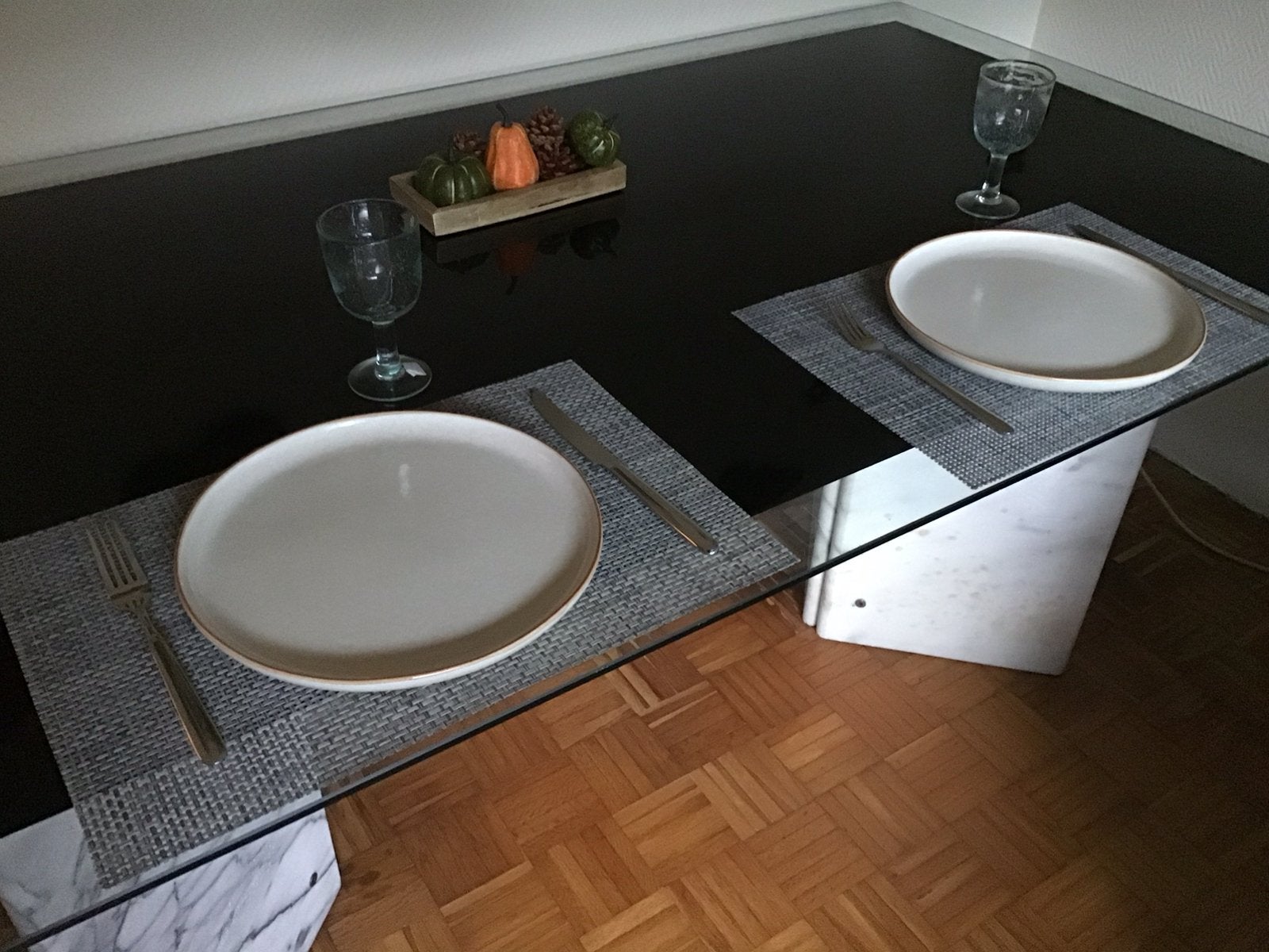 Tafel/bureau, vintage, italiaanse stijl jaren 80 (70), Huis en Inrichting, Ophalen, Gebruikt, Vintage, Wit