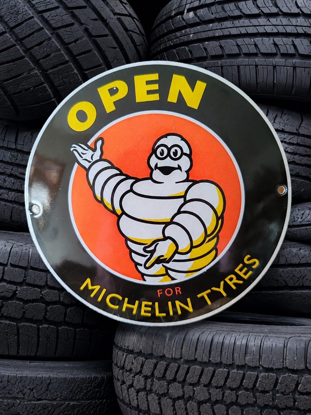 Plaque émaillée Michelin, Collections, Enlèvement ou Envoi, Comme neuf, Panneau publicitaire