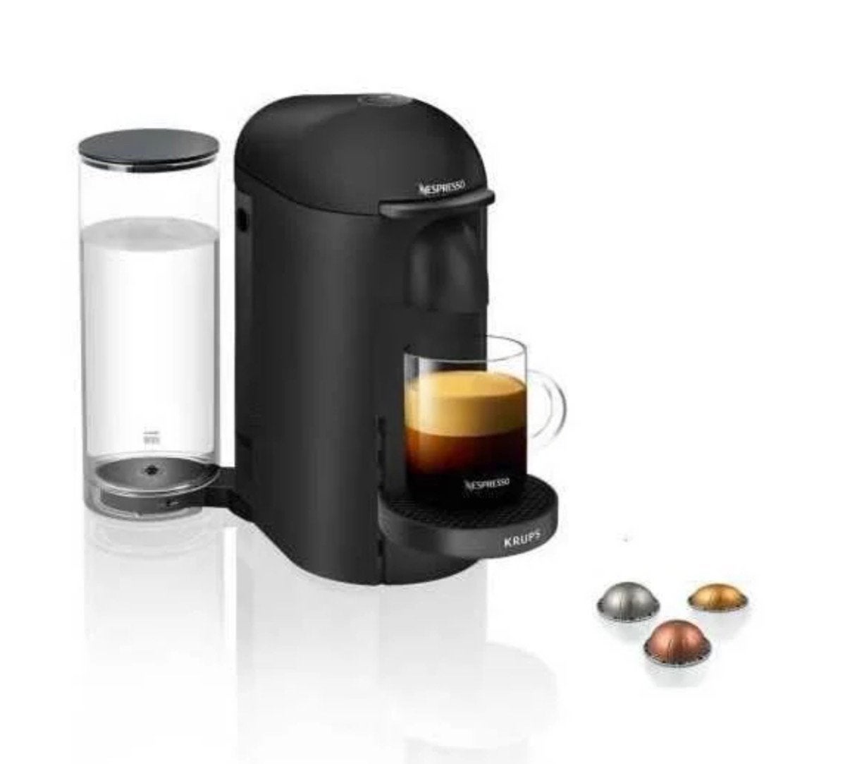 Krups Nespresso Vertuo Plus 1,8L Matzwart, Ophalen, Zo goed als nieuw