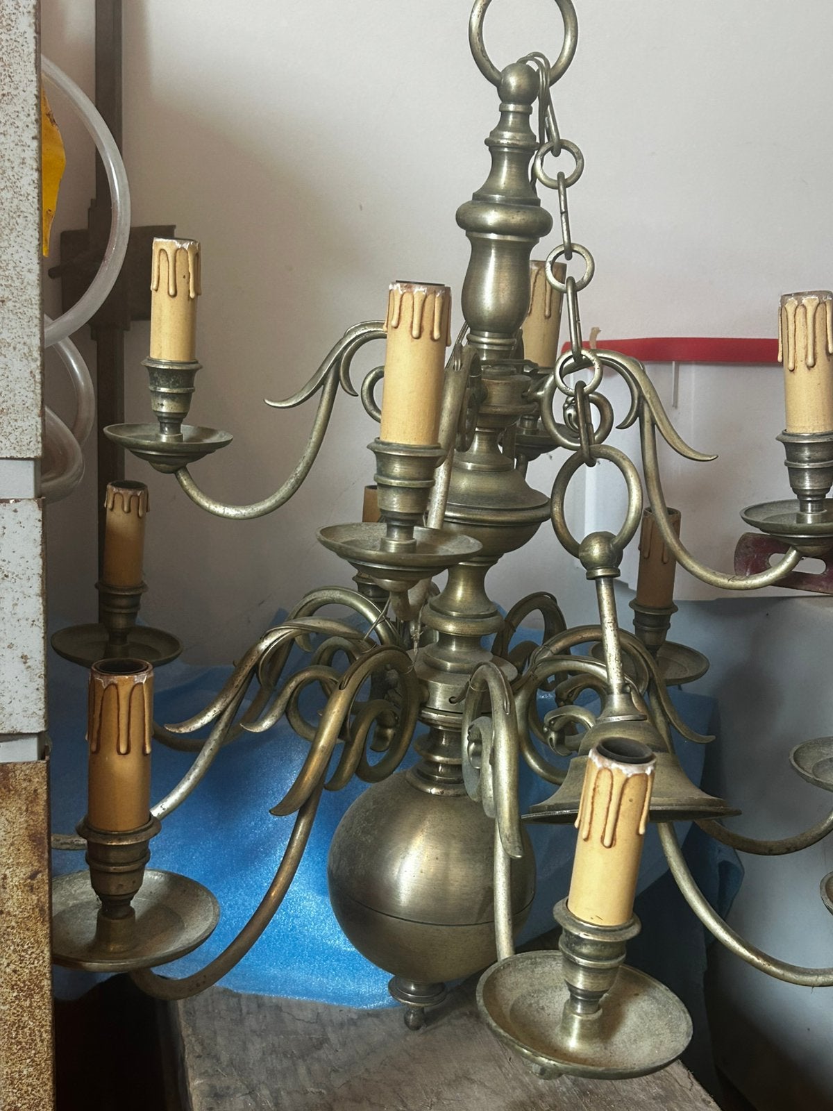 Luchter, Huis en Inrichting, Lampen | Kroonluchters, Ophalen, Gebruikt, Overige materialen, Landelijk rustiek kasteel