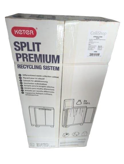 Keter Split Premium sorteerkast vuilzakhouder 2 x110L, Maison & Meubles, Enlèvement, Neuf