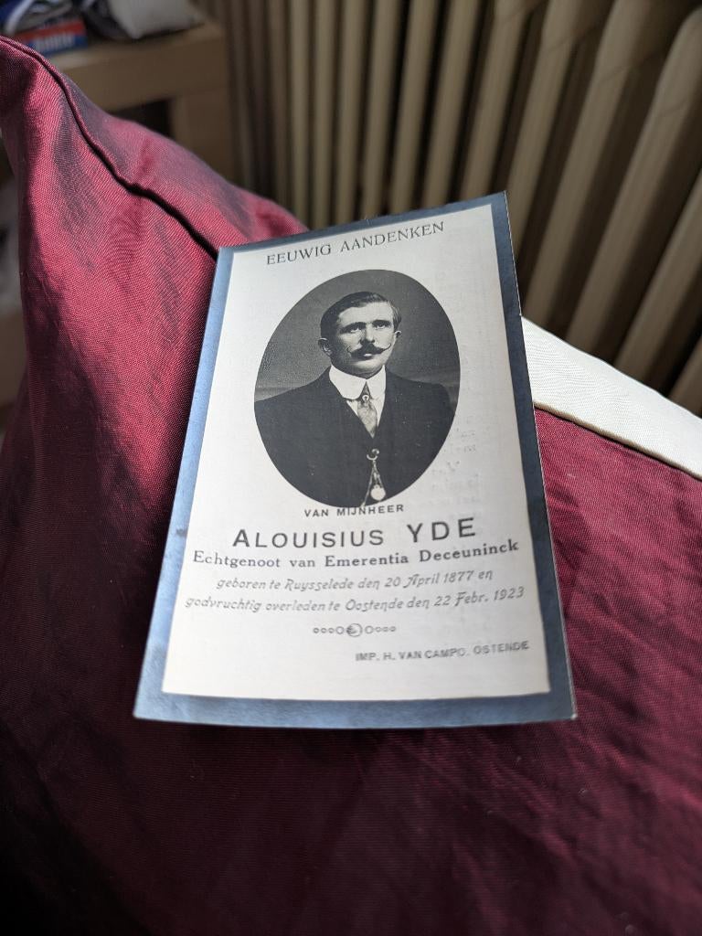 Dp alouisius Yde, Ophalen of Verzenden, Bidprentje