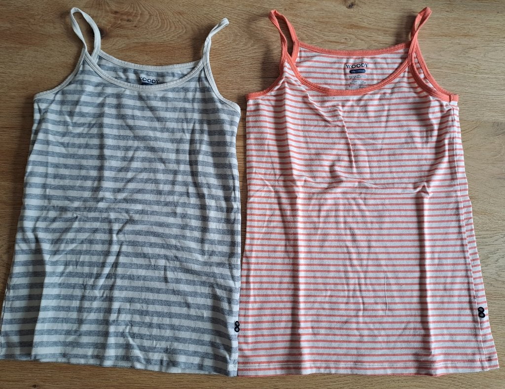 Woody - 2 x onderhemd - maat 152, Nacht- of Onderkleding, Meisje, Ophalen of Verzenden, Zo goed als nieuw