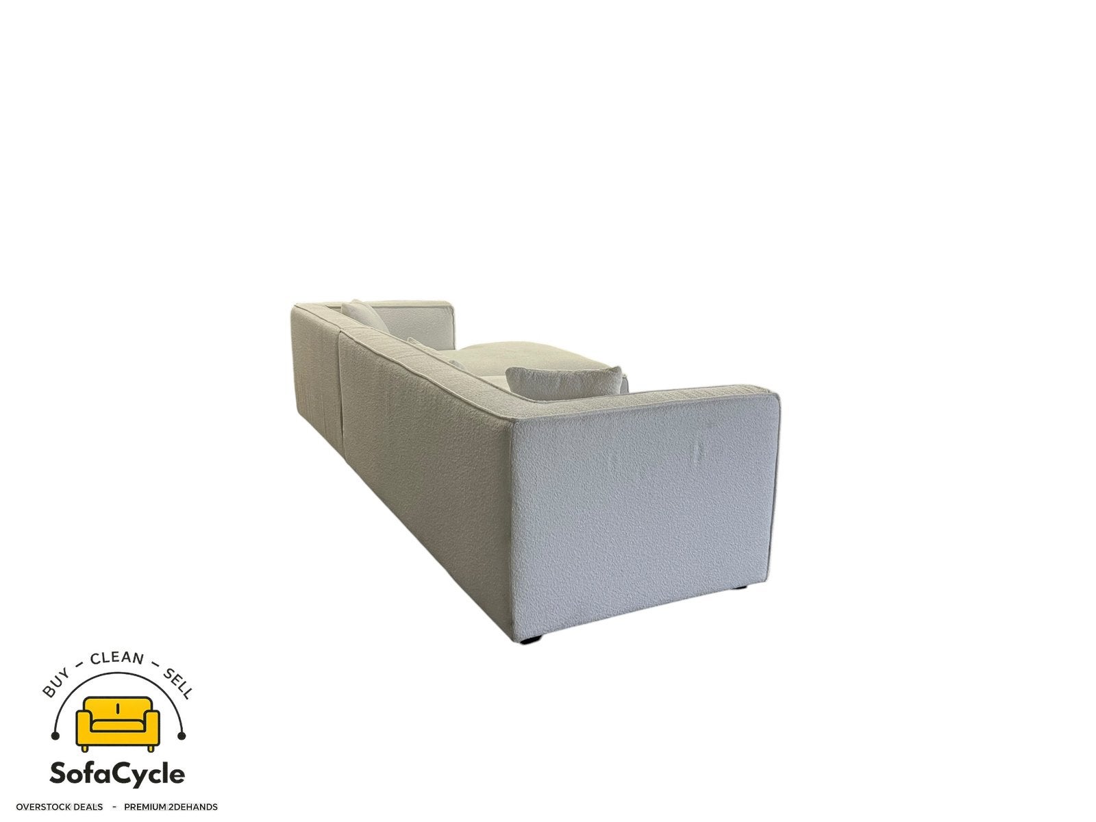 Fauteuil d'angle blanc bouclé NV Gallery, angle R —overstock, Enlèvement ou Envoi, SofaCycle, Info@sofacycle.be