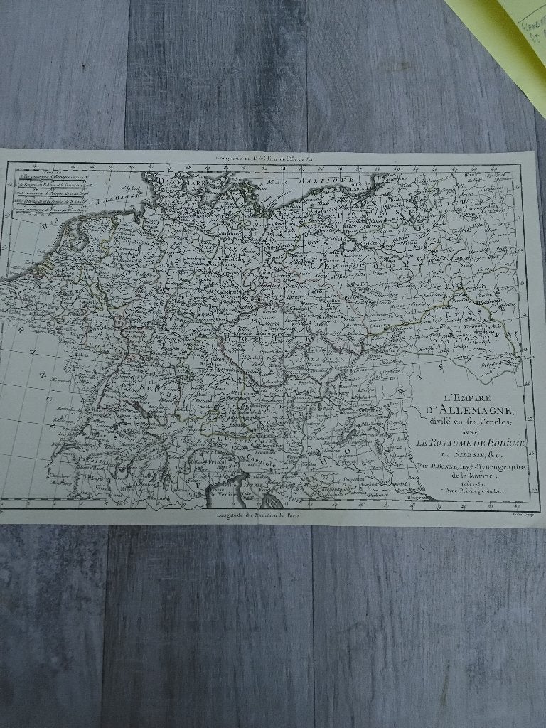 Carte geographique de l empire d allemagne 1780, Bonne, Livres, Allemagne, Enlèvement ou Envoi, Utilisé, Avant 1800