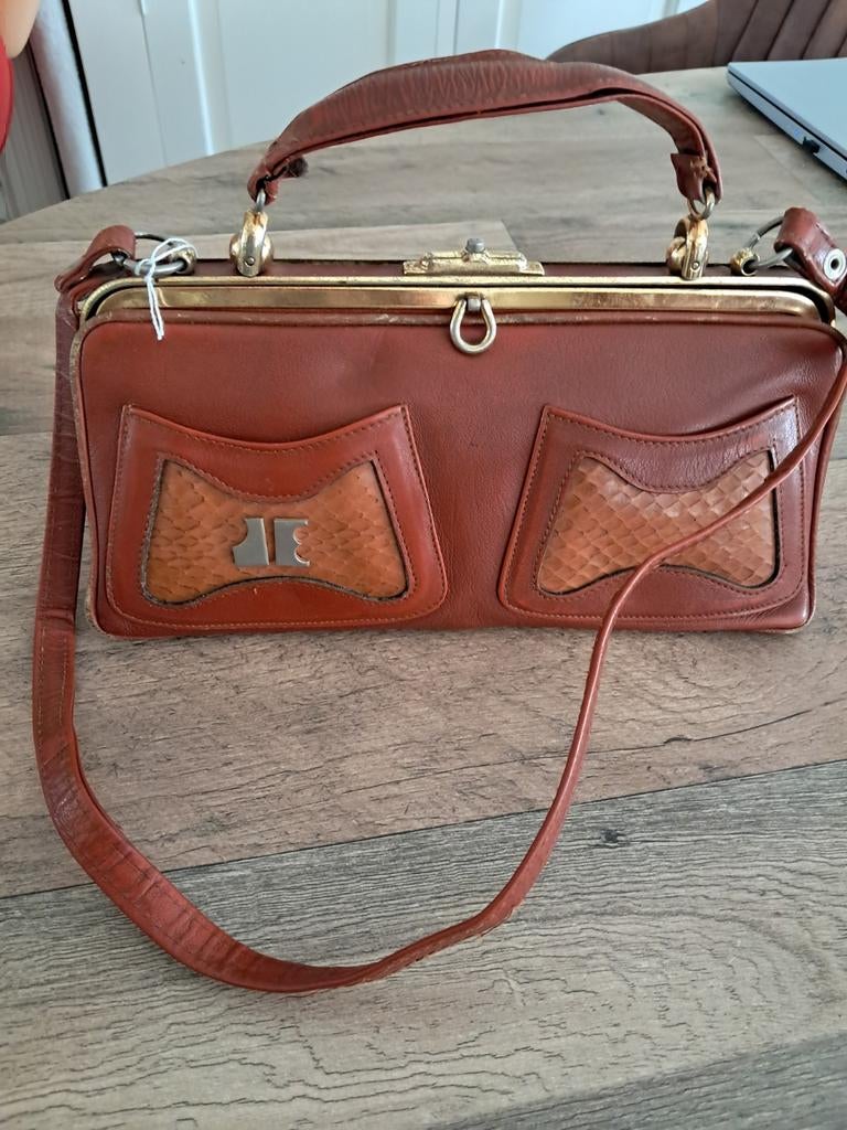 Jacques Esterrel vintage handtas, Ophalen of Verzenden, Gebruikt, Bruin, Handtas