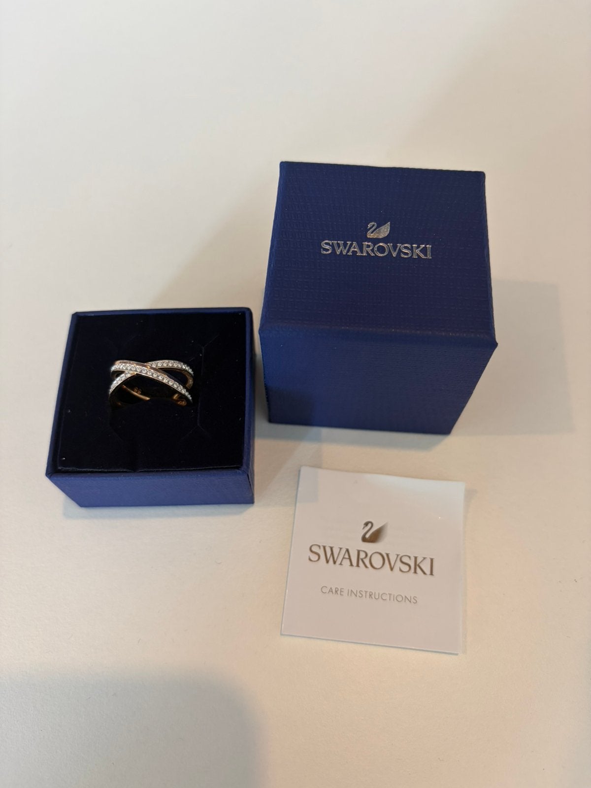 Swarovski Delta ring roségoud met kristallen, Ophalen, Goud