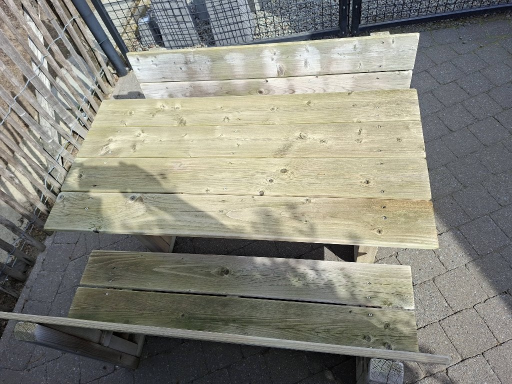 Picknicktafel en 2 zitbanken voor kind., Jardin & Terrasse, Tables de pique-nique, Enlèvement ou Envoi, Comme neuf, Rectangulaire