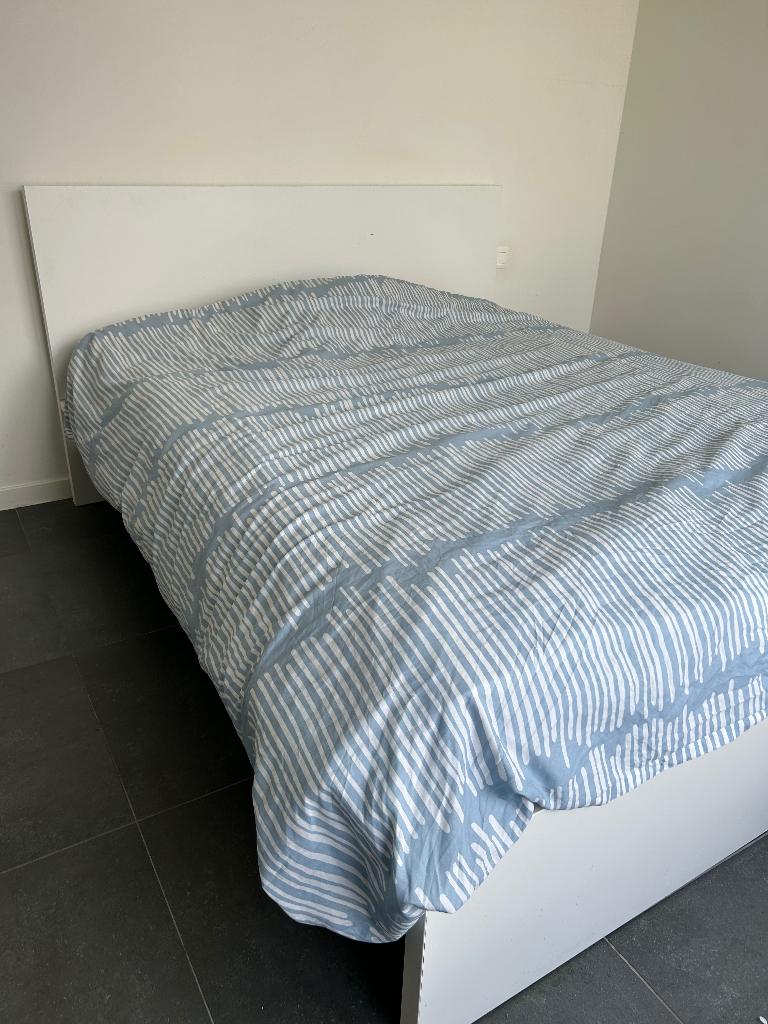 Tweepersoonsbed, Huis en Inrichting, Slaapkamer | Bedden, Ophalen, Gebruikt, Wit, Tweepersoons