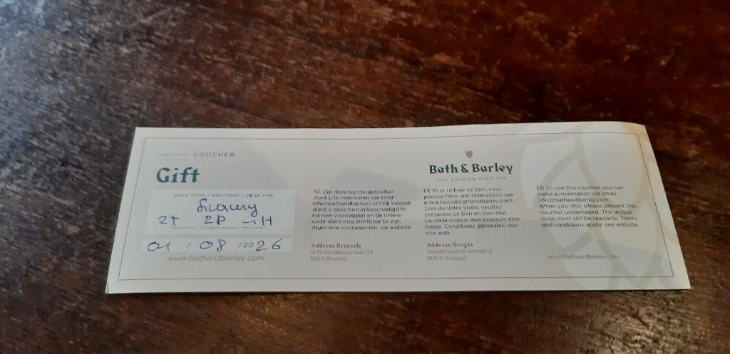 Waardebon wellness bad, Ophalen, Nieuw