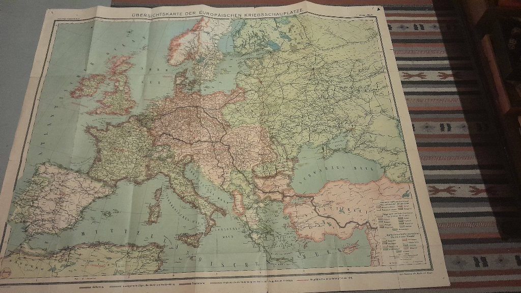 Carte générale allemande de la Première Guerre mondiale, Collections, Objets militaires | Général, Enlèvement ou Envoi, Autres