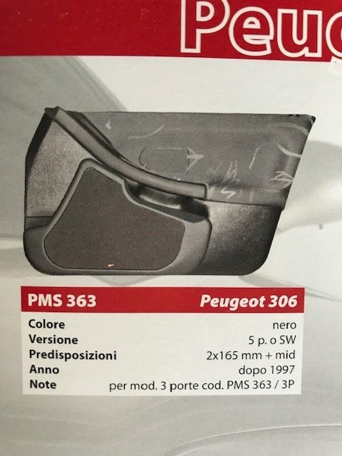 PMS363/3P - deurpaneel voor Peugeot 306 model 1997, Auto diversen, Ophalen of Verzenden, Nieuw