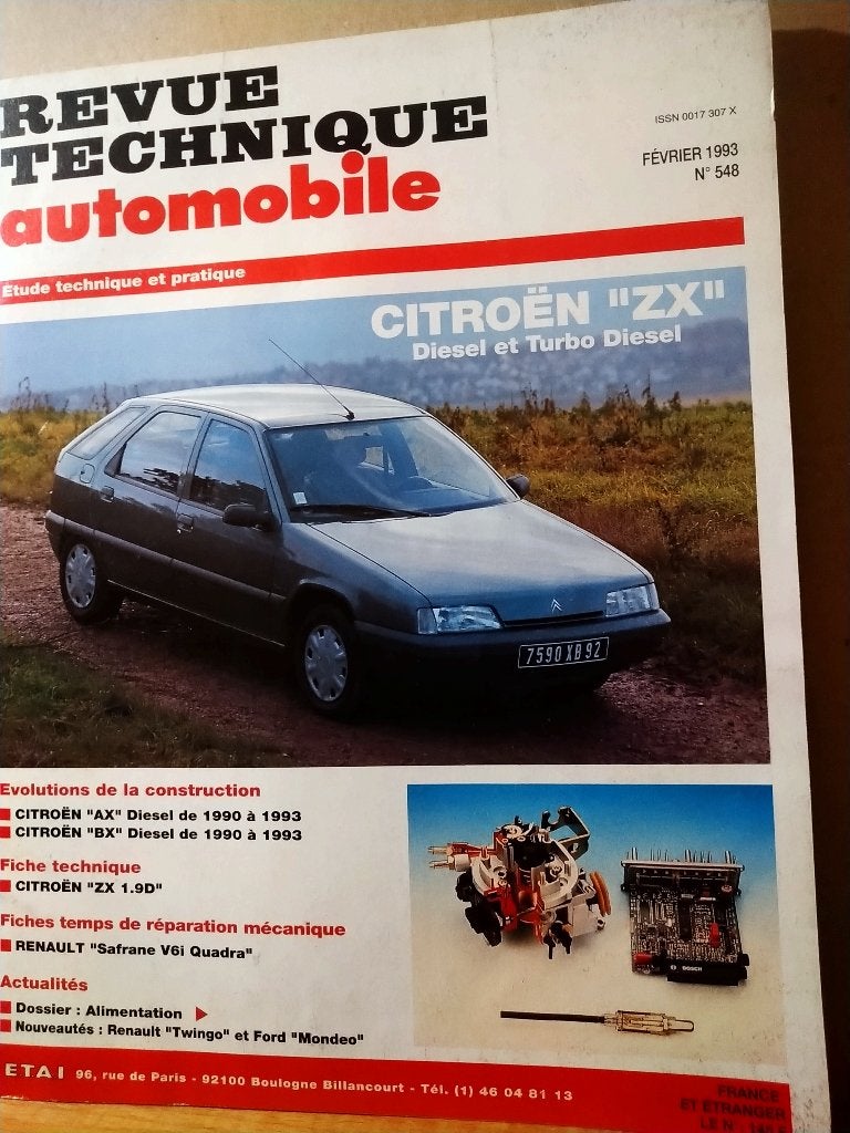 RTA 548 - Citroën ZX - février 1993, Enlèvement ou Envoi