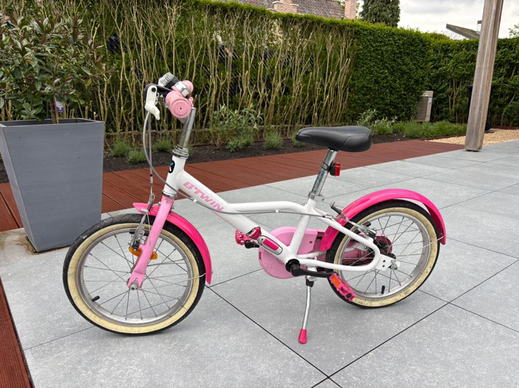 Meisjesfiets, Fietsen en Brommers, Fietsen | Kinderfietsjes, Ophalen, Gebruikt, Schijfrem, Minder dan 16 inch