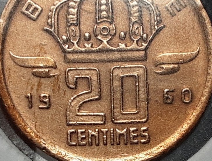 Belgique - 20 cents - 1960 NL. (Réf 026), Enlèvement ou Envoi, Métal, Monnaie en vrac