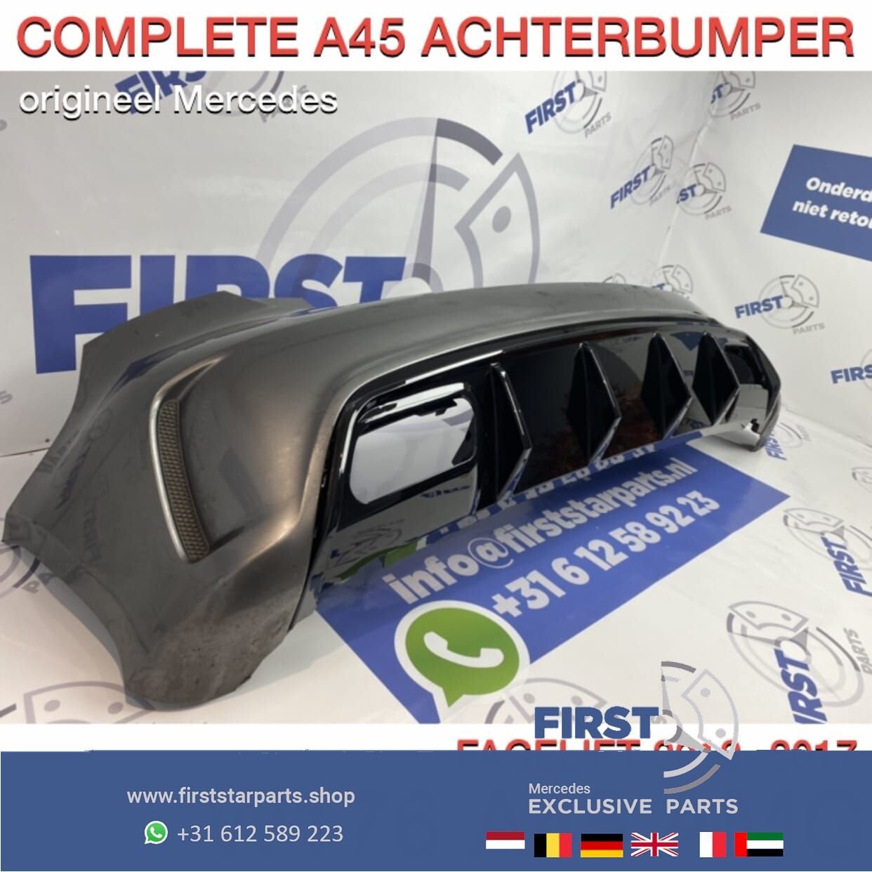 W176 A45 AMG ACHTERBUMPER GRIJS Mercedes A Klasse 2012-2018, Arrière, -, -, -