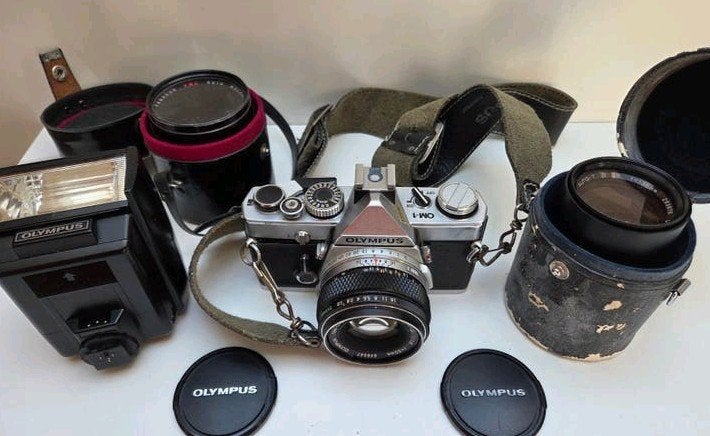 olympus OM1 met 3 lenzen, Ophalen of Verzenden, Olympus