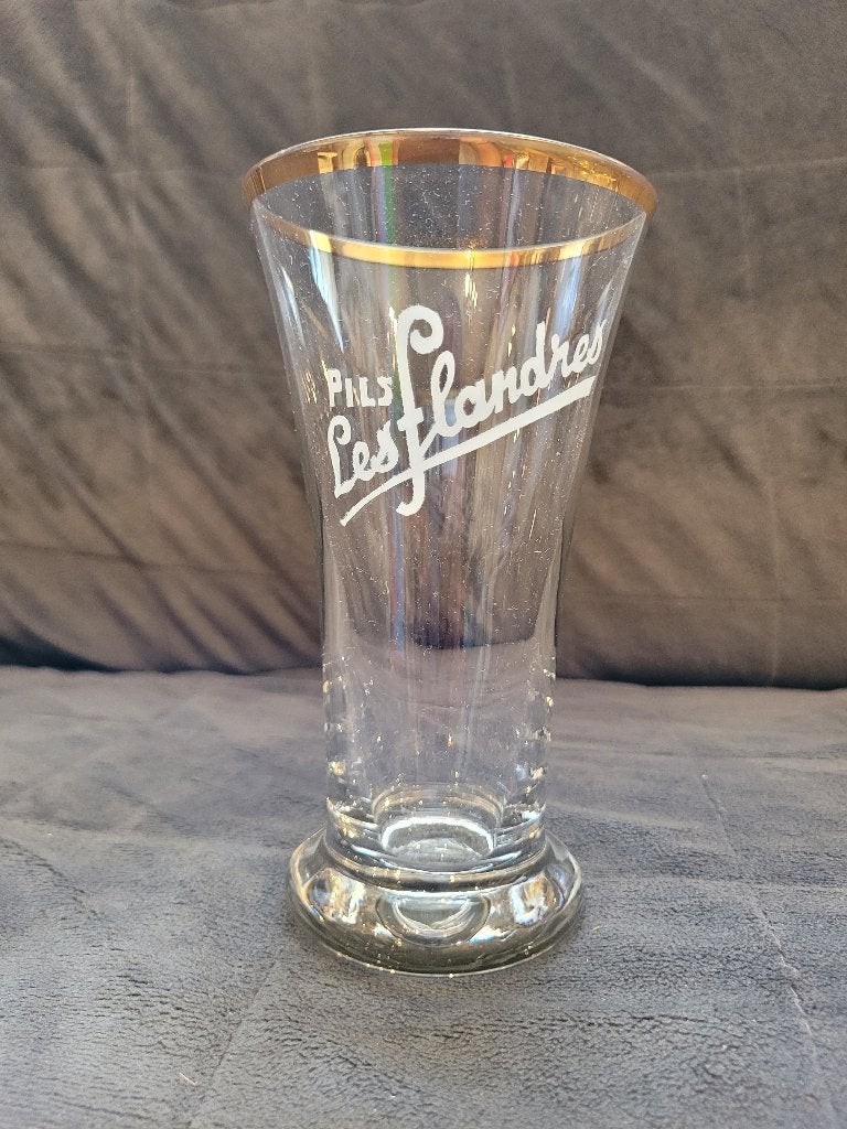 ancien verre bière Pils Les Flandres 33 cl, Enlèvement ou Envoi, Utilisé, Verre ou Verres, Autres marques