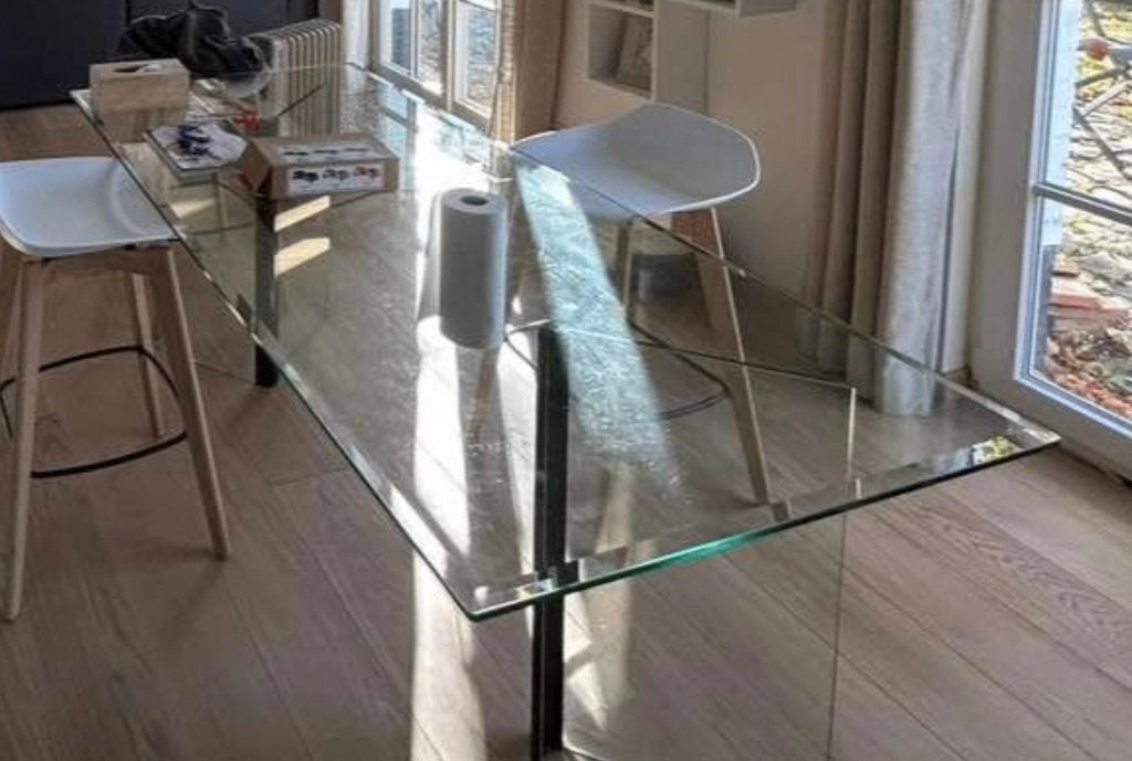 Table verre trempe, 150 à 200 cm, Cinq personnes ou plus, Verre, Enlèvement