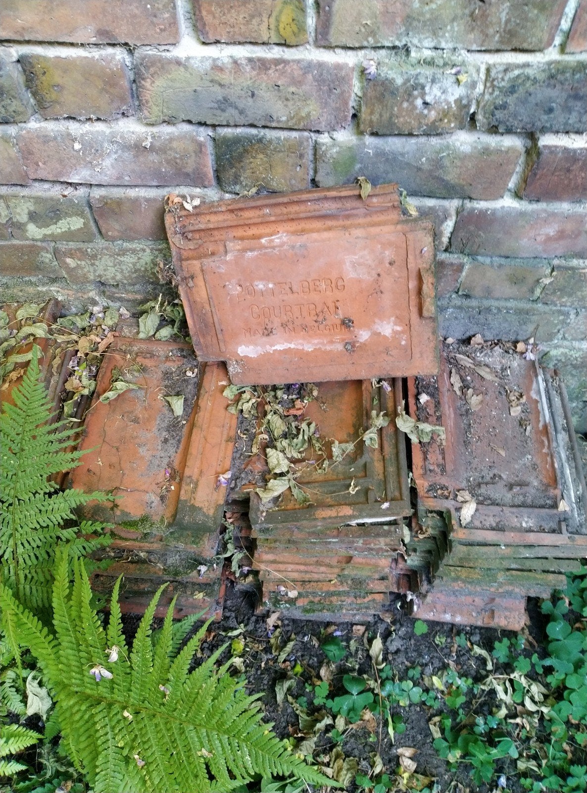 Lot oude dakpannen pottelberg, Doe-het-zelf en Bouw, Dakpannen en Dakbedekking, Ophalen, Dakpannen