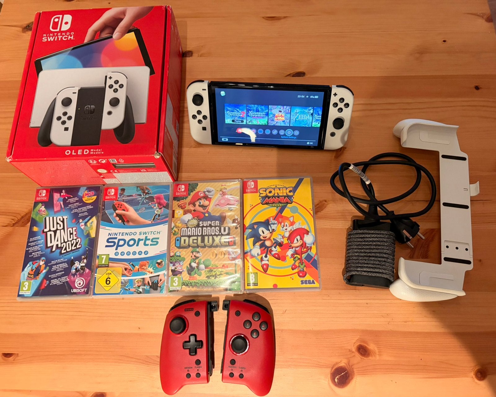 Nintendo Switch Oled met games en accessoires, Ophalen, Zo goed als nieuw, Switch OLED, Met games