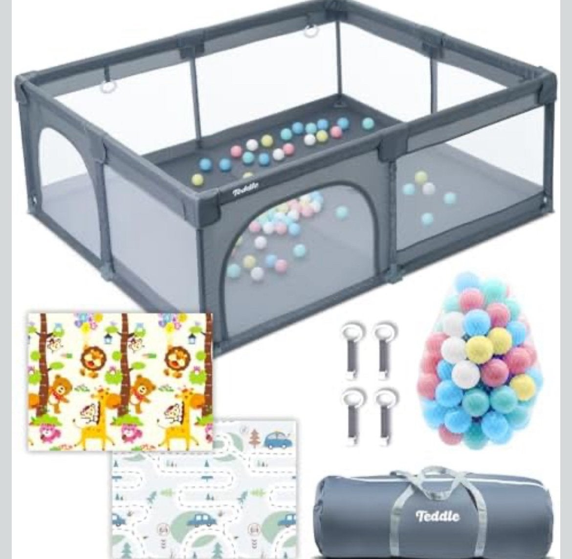 Parc xxl neuf avec balles et tapis réversible, Enfants & Bébés, Enlèvement, Neuf