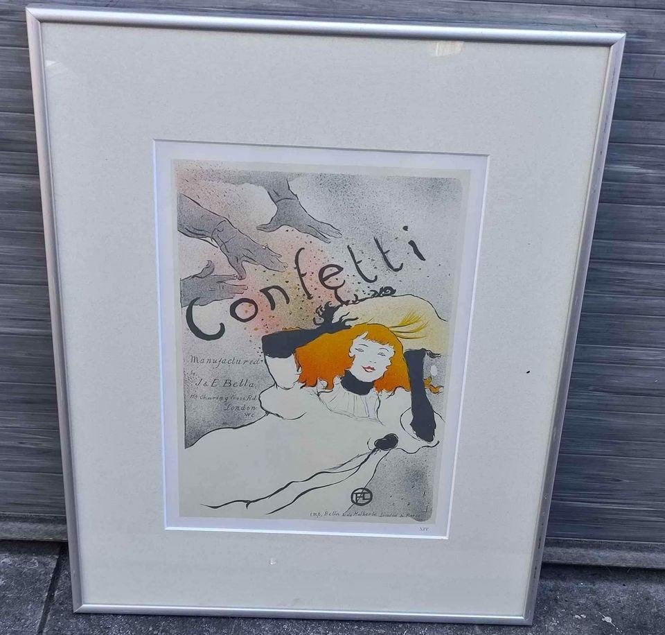 Lithographie confetti monogramme Henri Toulouse lautrec, Enlèvement ou Envoi, Lithographie