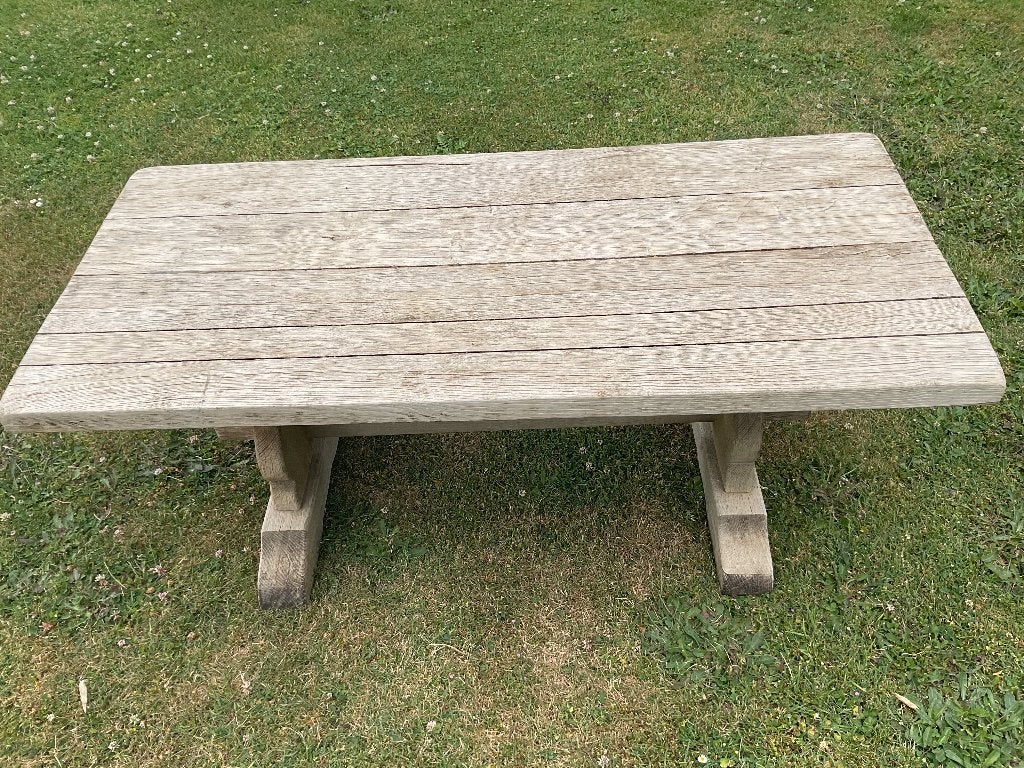 Rustiek zwaar buiten salontafel.1m20x55. 50 hoog, Tuin en Terras, Ophalen