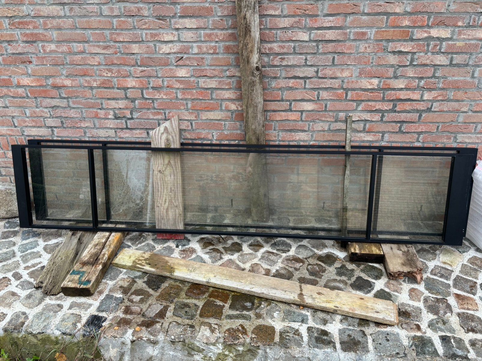 Vaste stalen ramen (2st), Doe-het-zelf en Bouw, Ophalen, Gevelraam of Ruit, Gebruikt, Minder dan 80 cm