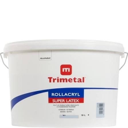 Trimetal Rollacryl superlatex 10L int./ext. muurverf, Ophalen, 5 tot 10 liter, Wit, Nieuw