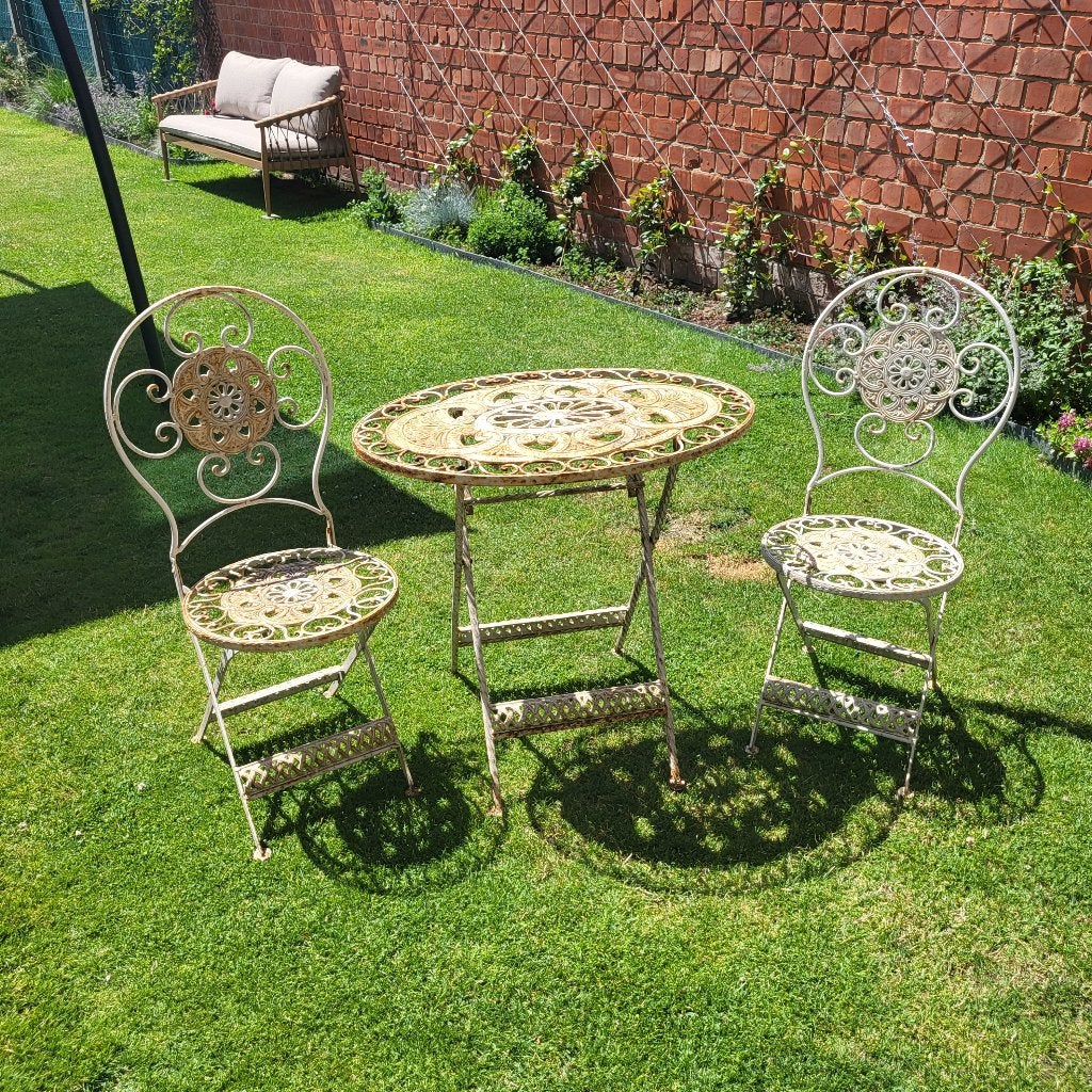 romantische brocante bistroset, Overige materialen, Gebruikt, Tuinset, Ophalen