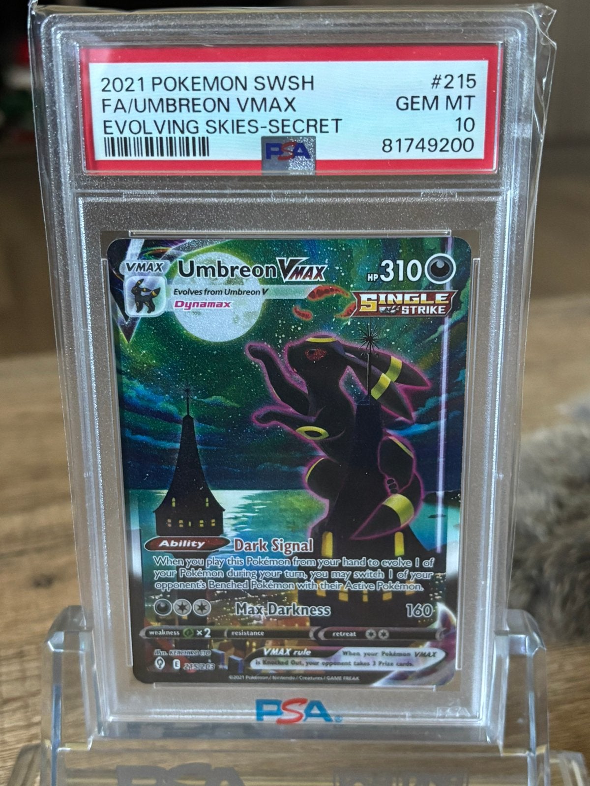 Umbreon Vmax Evolving Skies PSA 10, Ophalen of Verzenden, Nieuw, Losse kaart, Foil