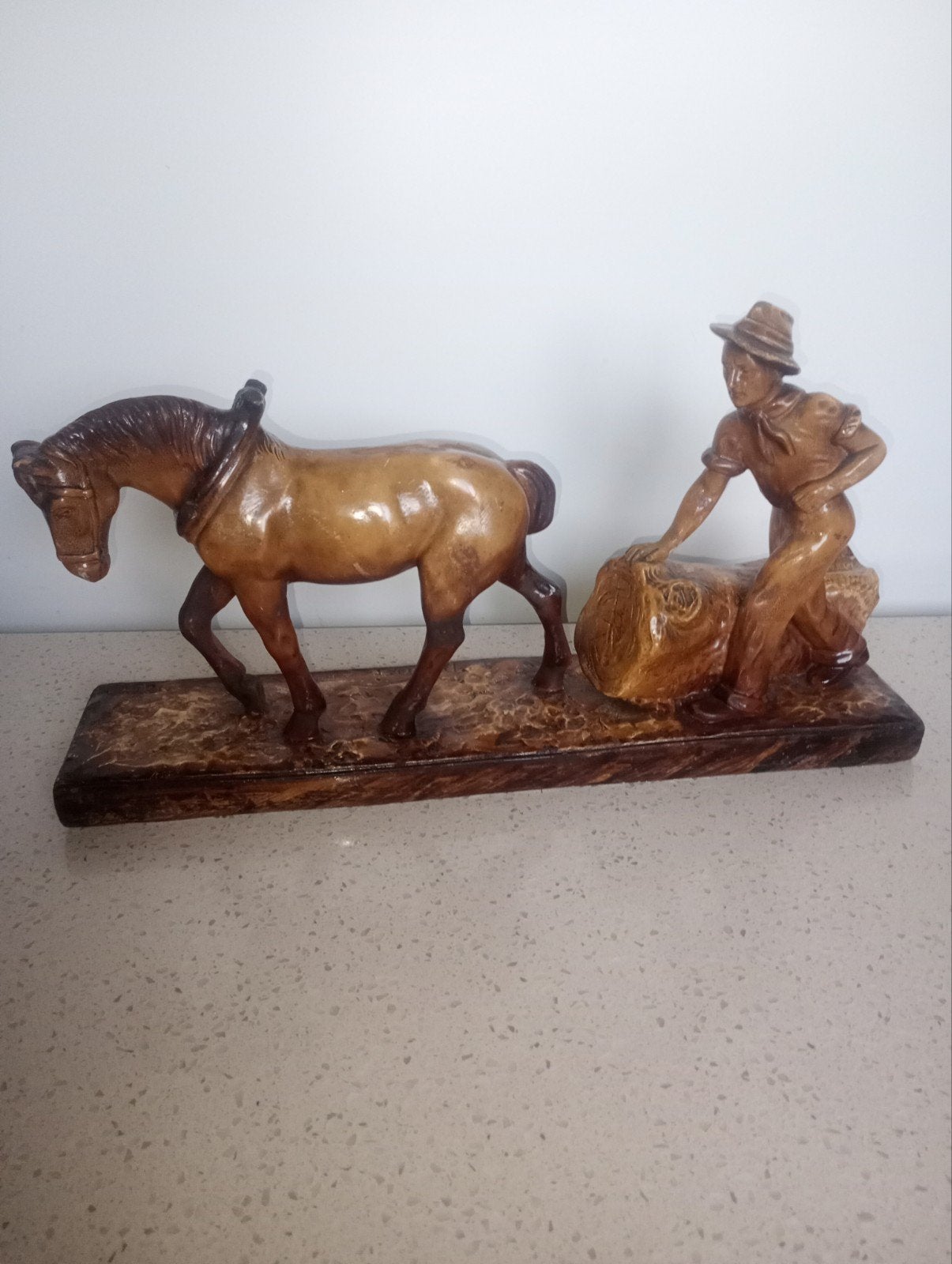Art deco beeld, Antiek en Kunst, Kunst | Beelden en Houtsnijwerken, Beeld, Gips, Art deco, Beschilderd, Ophalen
