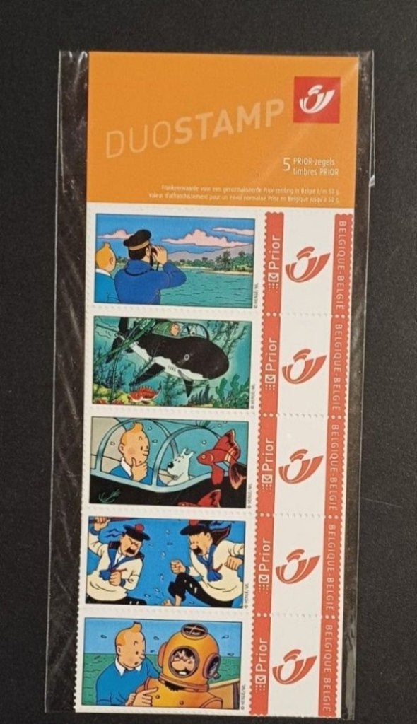 duostamps sous blister : Tintin Rackham Le Rouge, Postzegels en Munten, Ophalen