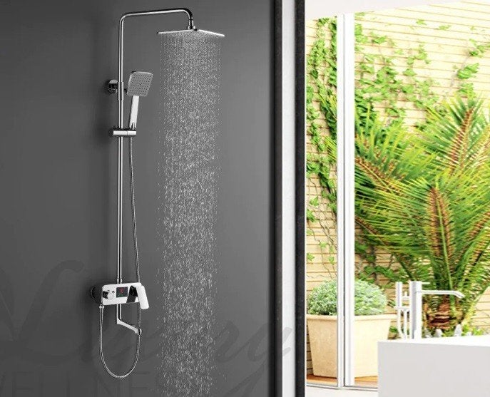 Luxe Douche unit Regendouche digitaal display NIEUW !!, Ophalen of Verzenden, Nieuw, Chroom, Douche