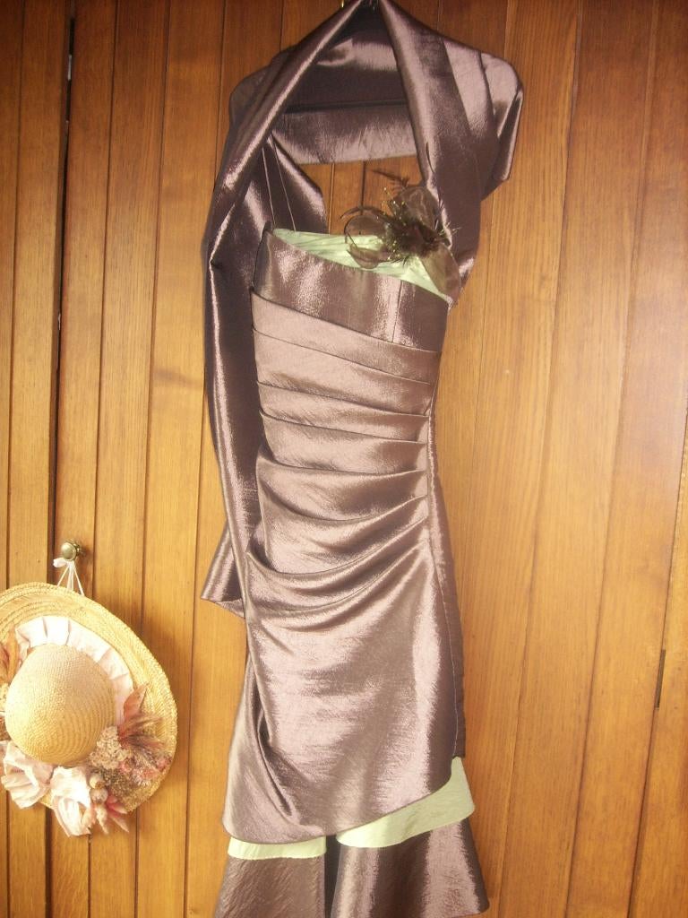 robe de cérémonie, Taille 38/40 (M), Robe de cocktail, Comme neuf, Brun