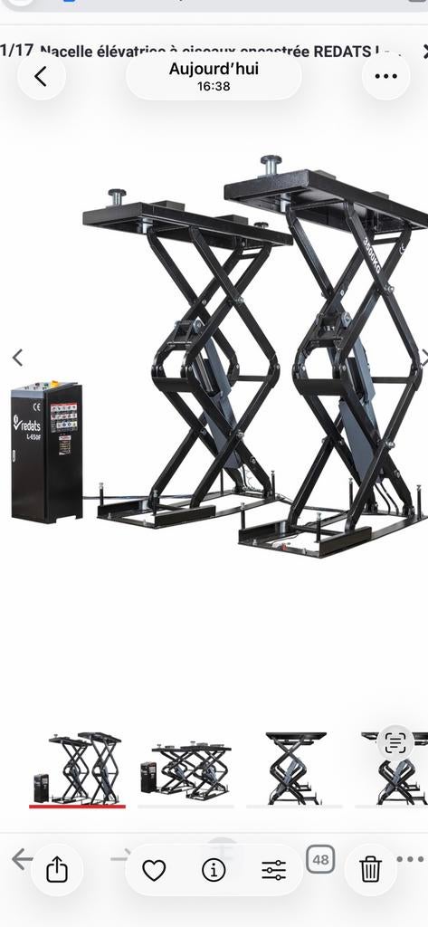 Pont ciseaux encastrable en 3T5 en 220v ou 380 v, Auto diversen, Autogereedschap, Ophalen of Verzenden, Zo goed als nieuw