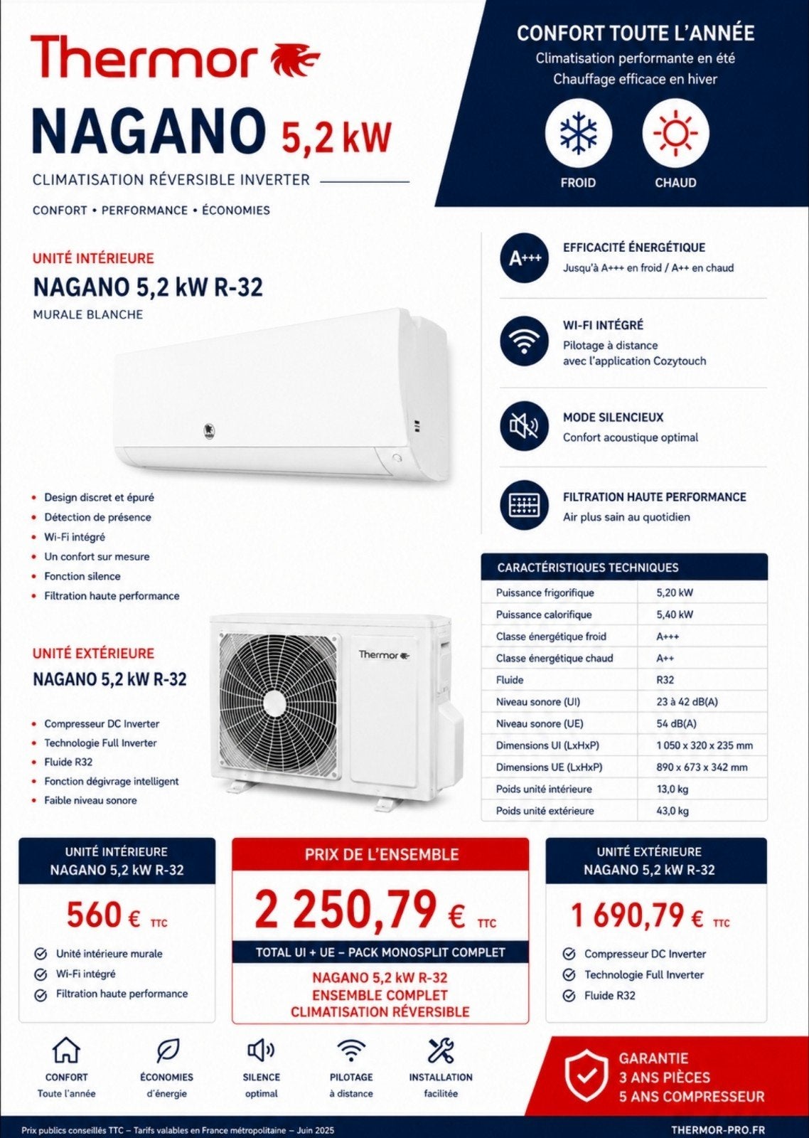 Climatisation thermor 5.2kw neuf, Electroménager, Enlèvement