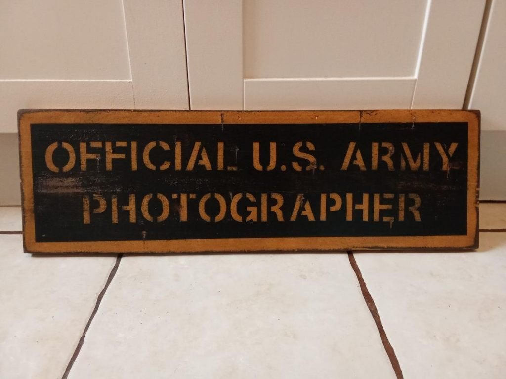 Panneau US WW2 : OFFICIAL US ARMY PHOTOGRAPHER, Enlèvement ou Envoi