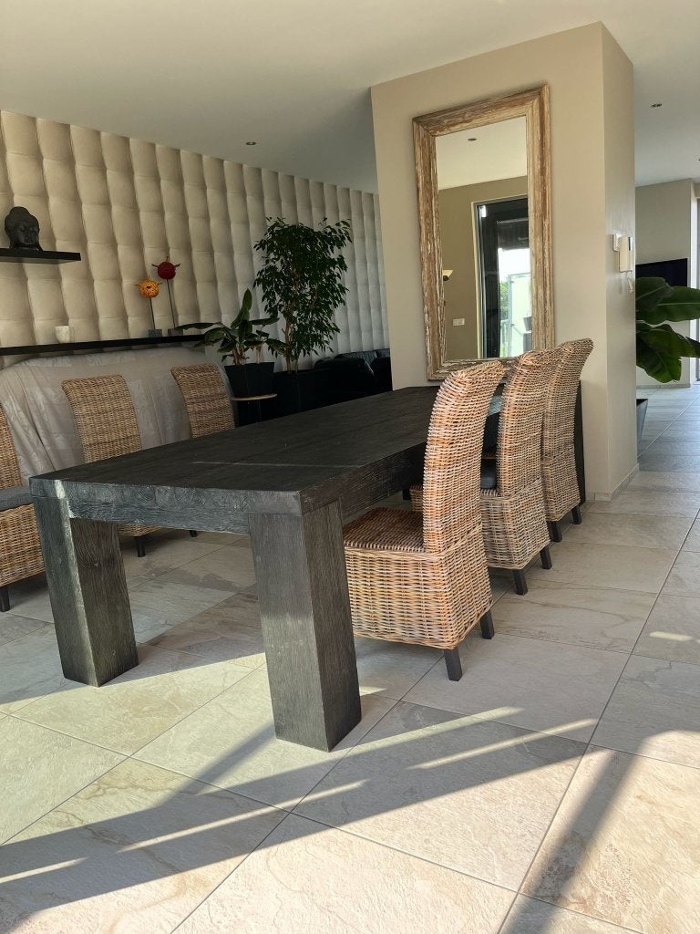 Tafel massief teakhout, Huis en Inrichting, Tafels | Eettafels, Ophalen, 100 tot 150 cm, Teakhout, 200 cm of meer