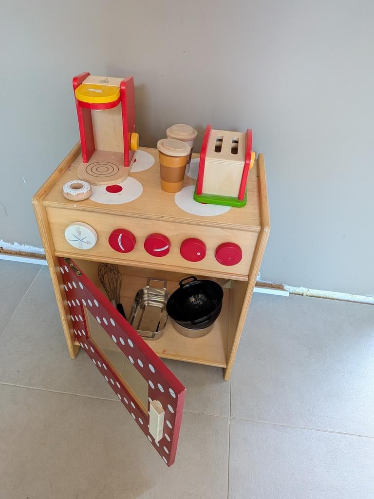 Speelkeuken uit hout, Ophalen, Hout, Speelkeuken