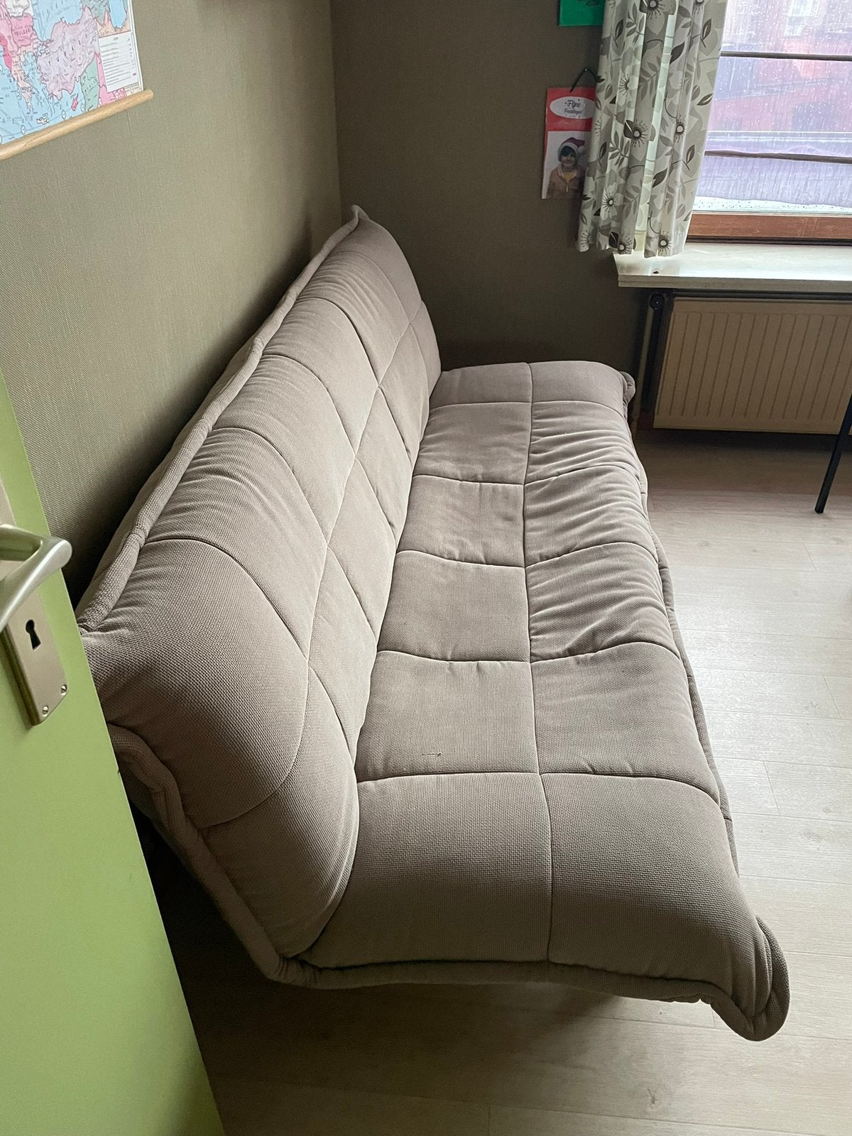 Slaapbank spotprijs, Maison & Meubles, Gris, Queen size, Utilisé, 190 cm ou moins
