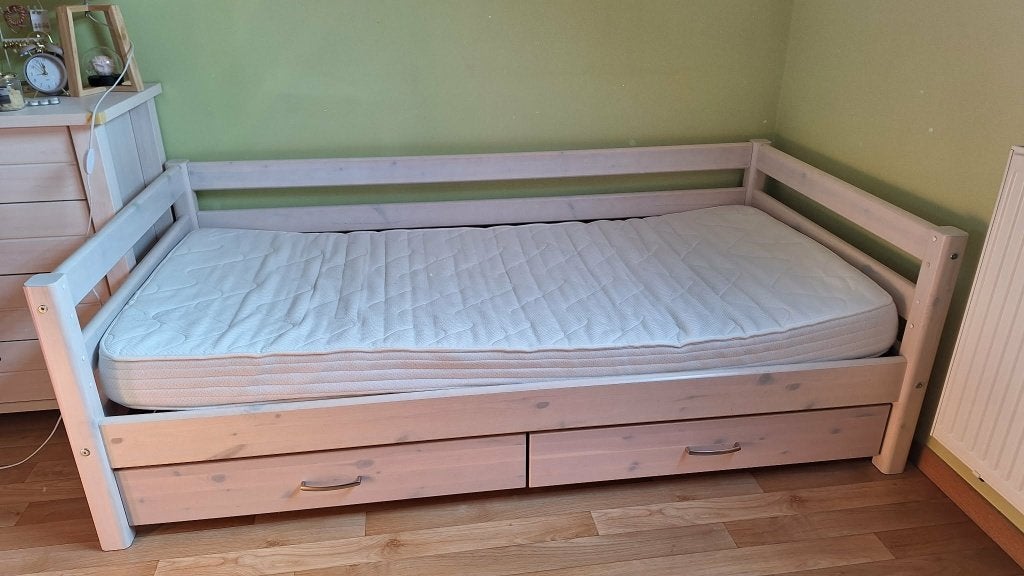 Lit 1 personne, Maison & Meubles, Chambre à coucher | Lits, 90 cm, Beige, Une personne, Enlèvement