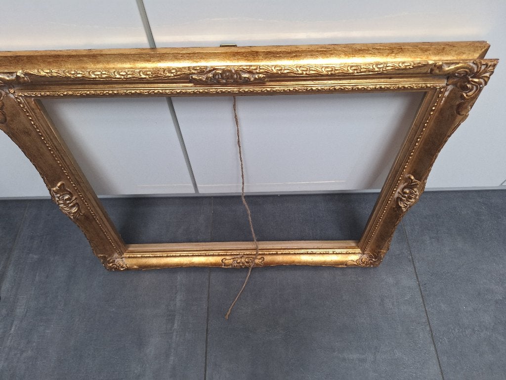 Cadre baroque doré, Enlèvement ou Envoi, Utilisé, Doré, 50 cm